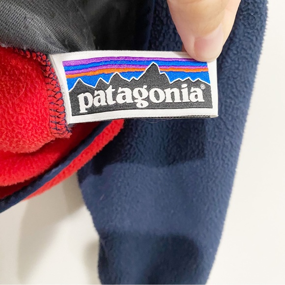 PATAGONIA Kids' Micro D Snap-T Fleece Jacket Size Large 12 Red Blue - Picture 8 of 10